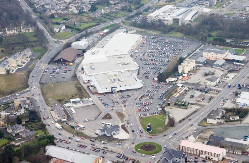 Letterkenny Shopping Centre aerial view